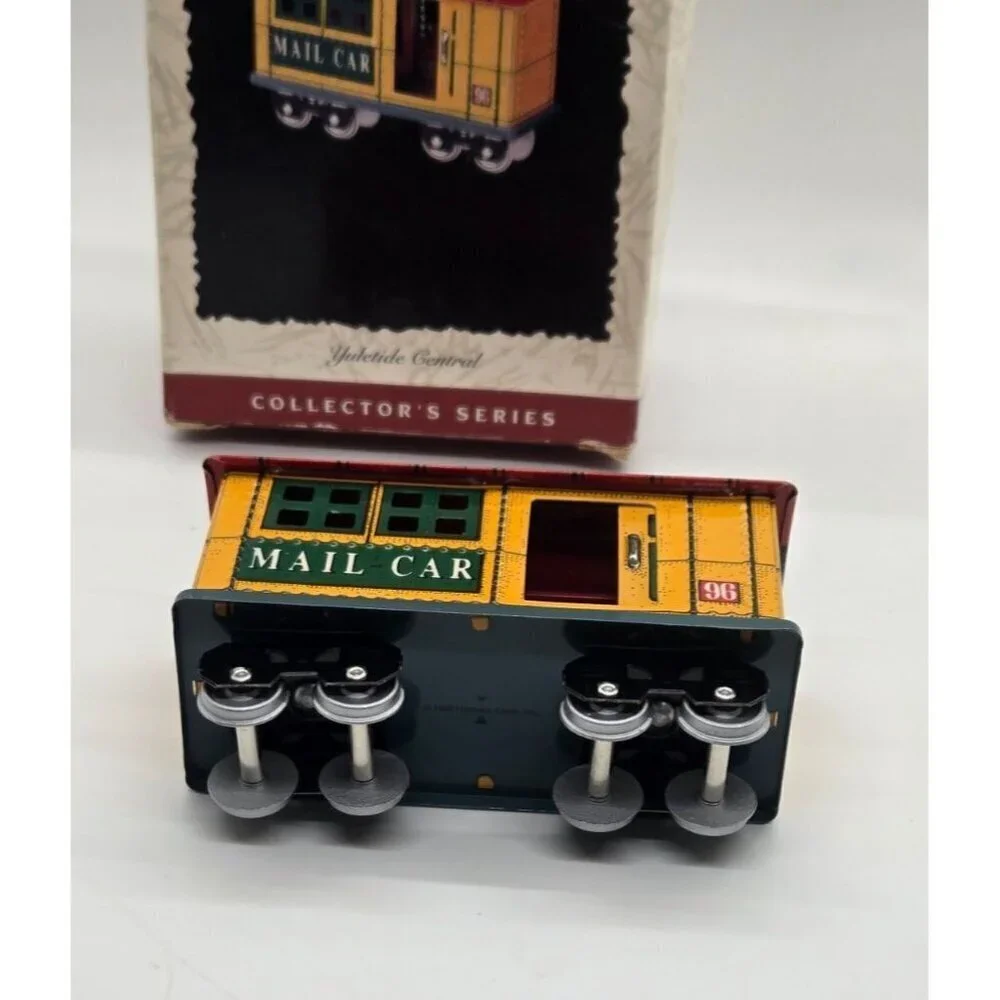 Hallmark Keepsake Yuletide Central Mail Car 1996 Ornament set of 2